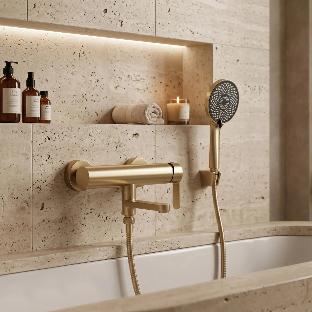 Miscelatore Per Vasca Rea Arcos Brushed Gold