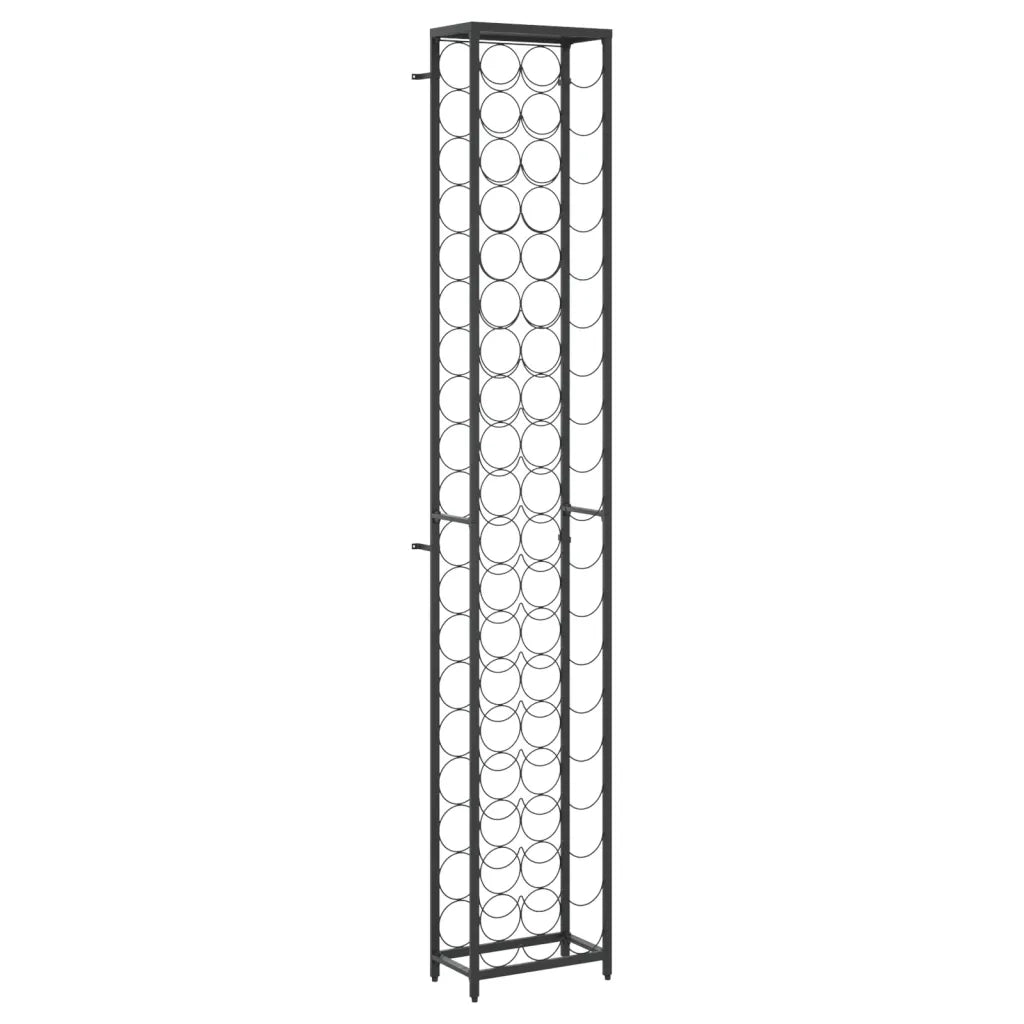 Portavini da 57 Bottiglie Nero 34x18x200cm in Ferro Battuto 358366