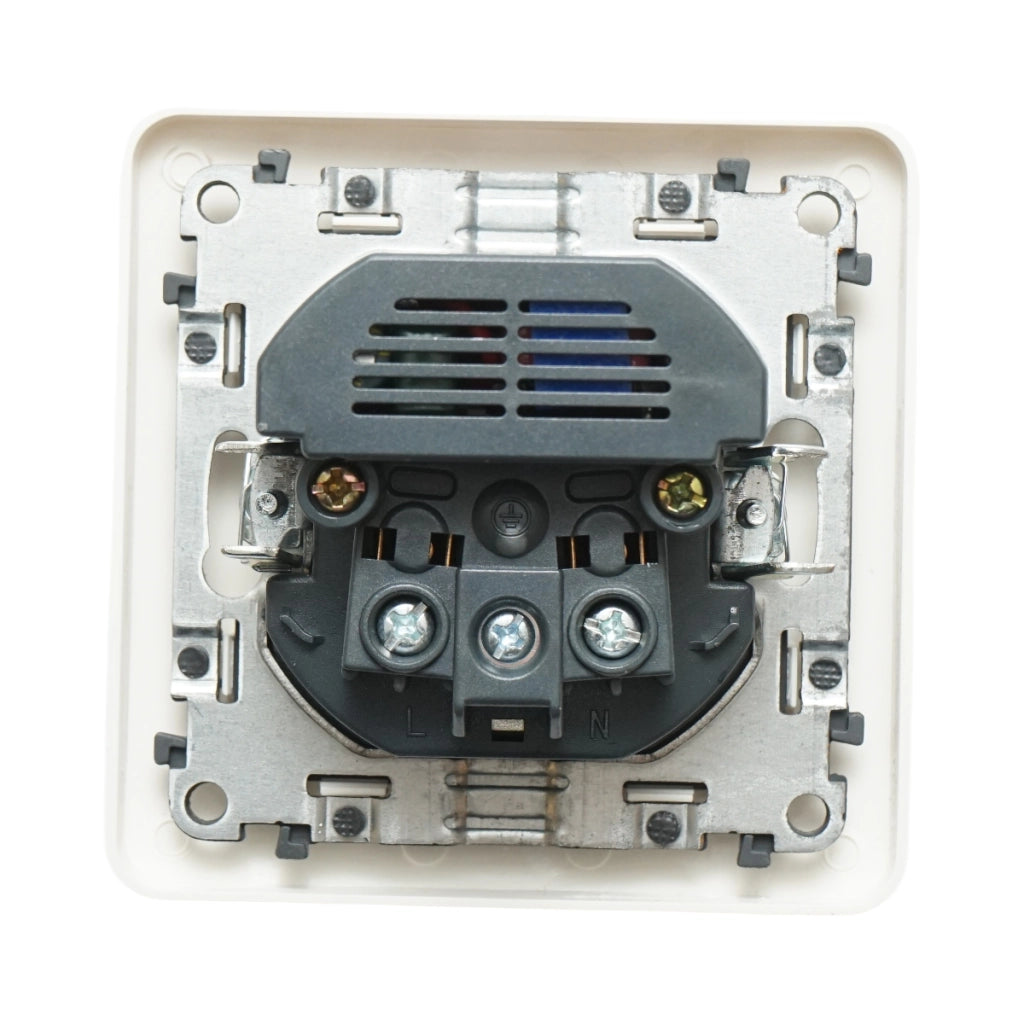 Presa schuko da incasso bianca 220V, 16A, 2xUSB 5V 2.1A, PC 80x80mm