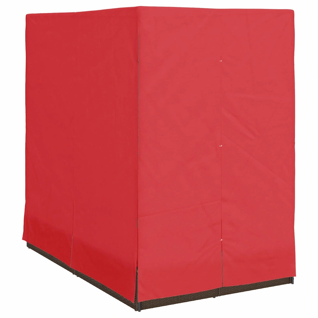 Lettino da sole doppio Rosso 205 x 129 x 200 cm polyrattan 3376133