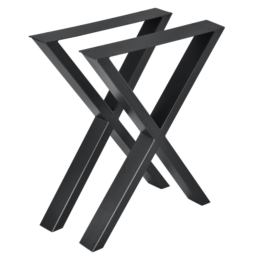 Set di 2 Gambe in Acciaio 'Greith' a Forma di X per Mobili Fai da Te (LxA) 59 x 72 cm - Nero [en.casa]