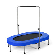 Trampolino doppio pieghevole 153 x 100 x 88-132 cm con maniglia regolabile 40 molle robuste atmosfera giocosa PVC blu 20_0014486