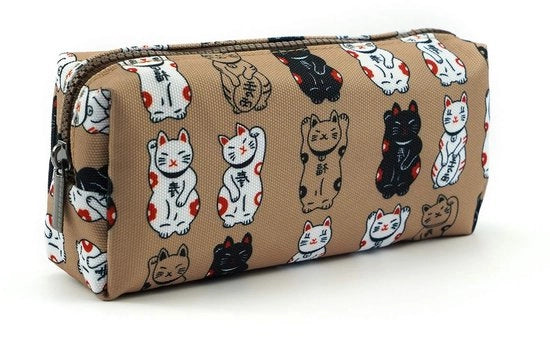 Borsa per trucco con chiusura a cerniera - Materiale eco-friendly - Dimensioni 20,3 x 8,9 x 5,1 cm - Etichetta per nome