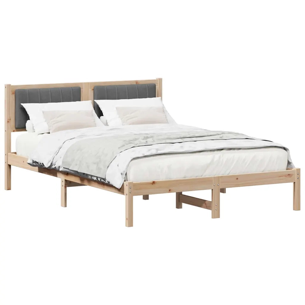 Letto con Testiera Rivestita Grigio scuro 135 x 190 cm 878270