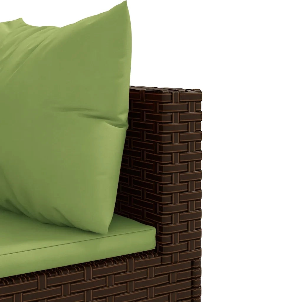 Set Mobili da Giardino 6pz con Cuscini in Polyrattan Marrone 3308070