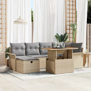 Set Divano da Giardino con cuscino 7 pcs Beige polyrattan 3359913