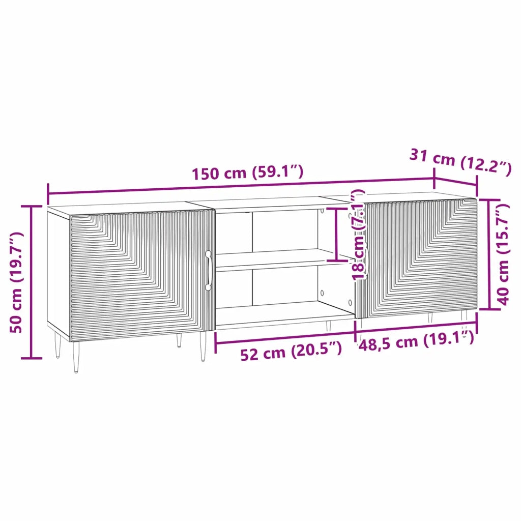 Mobile TV | Armadietto TV | Mobile Porta TV Bianco Lucido 150 x 31 x 50 cm Legno ingegnerizzato