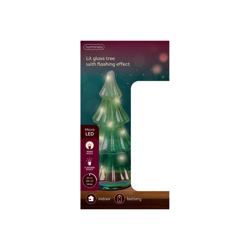 Albero Vt verde c/LED d9x17cm