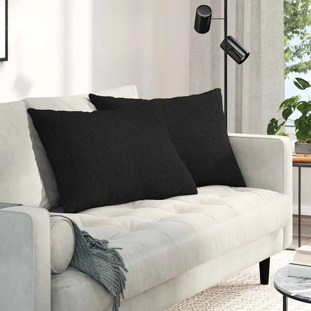 Cuscini da Divano 2 pcs Nero 70 x 50 cm Tessuto 42013741