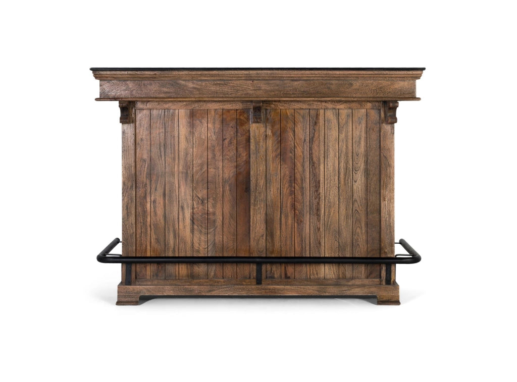 Mobile bar marrone in legno di mango, granito e metallo 150 cm