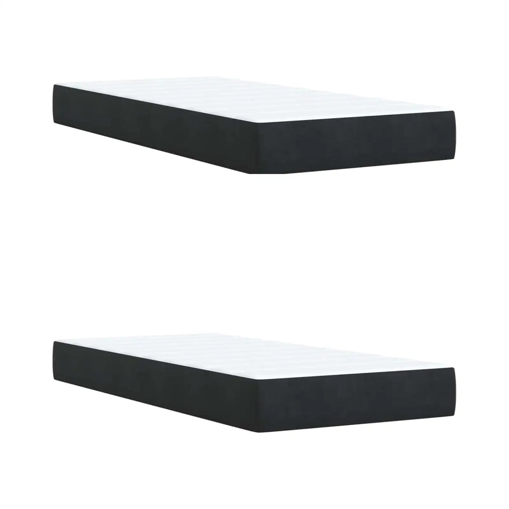 Letto Box Spring LED con Materasso Nero 200 x 200 cm Velluto 3456139