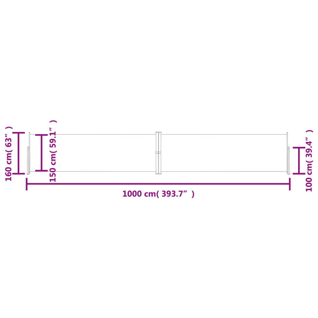 Tenda da Sole | Tenda laterale Retrattile Blu 160x1000 cm