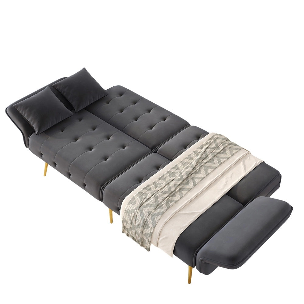 Divano letto 2 posti - Xylo - Regolabile in velluto 180x190 cm