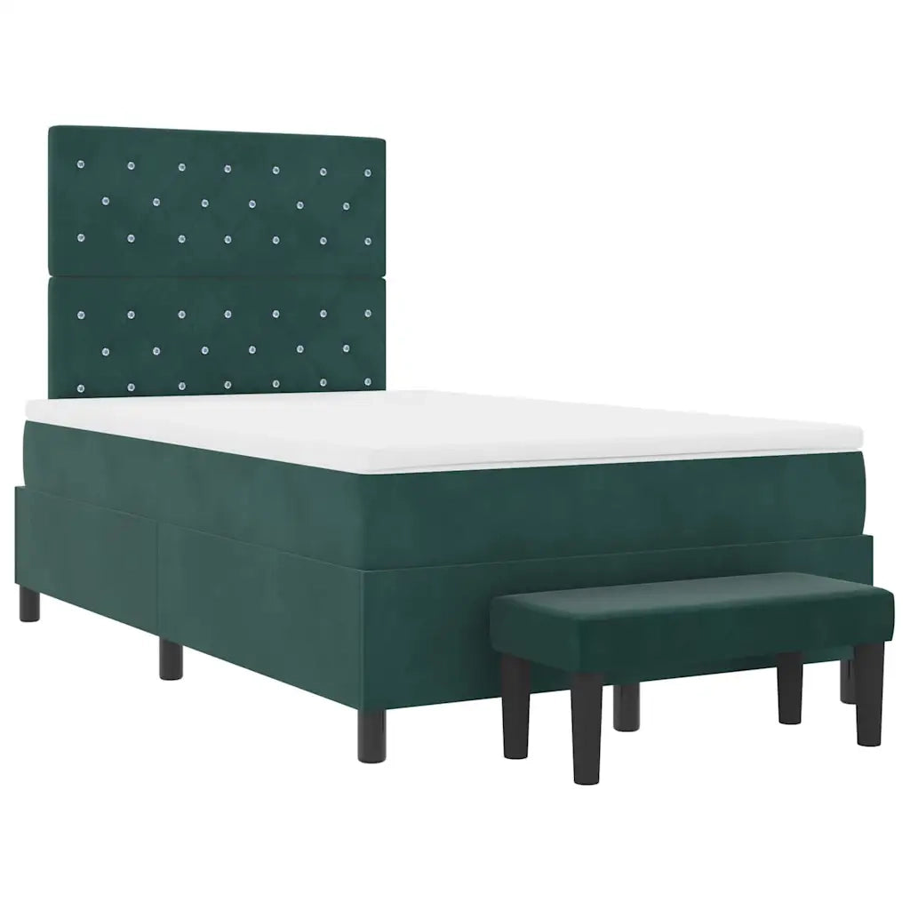 Letto a molle con testiera Verde scuro 190 x 120 cm Velluto 3344435