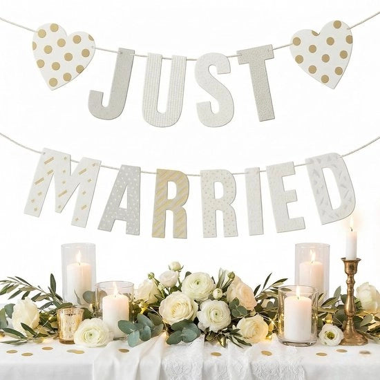 Slinga decorativa per matrimoni - Fotorekwisiti - 3 m di lunghezza - Materiale carta/ seta - 14 cm di altezza lettere - Slinga decorativa