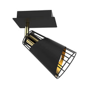 Applique Milagro RICK nero oro metallo E14 40W ML5565