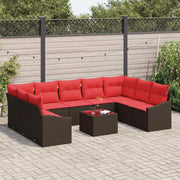Set di divani 10 pz Marrone polyrattan 3346894