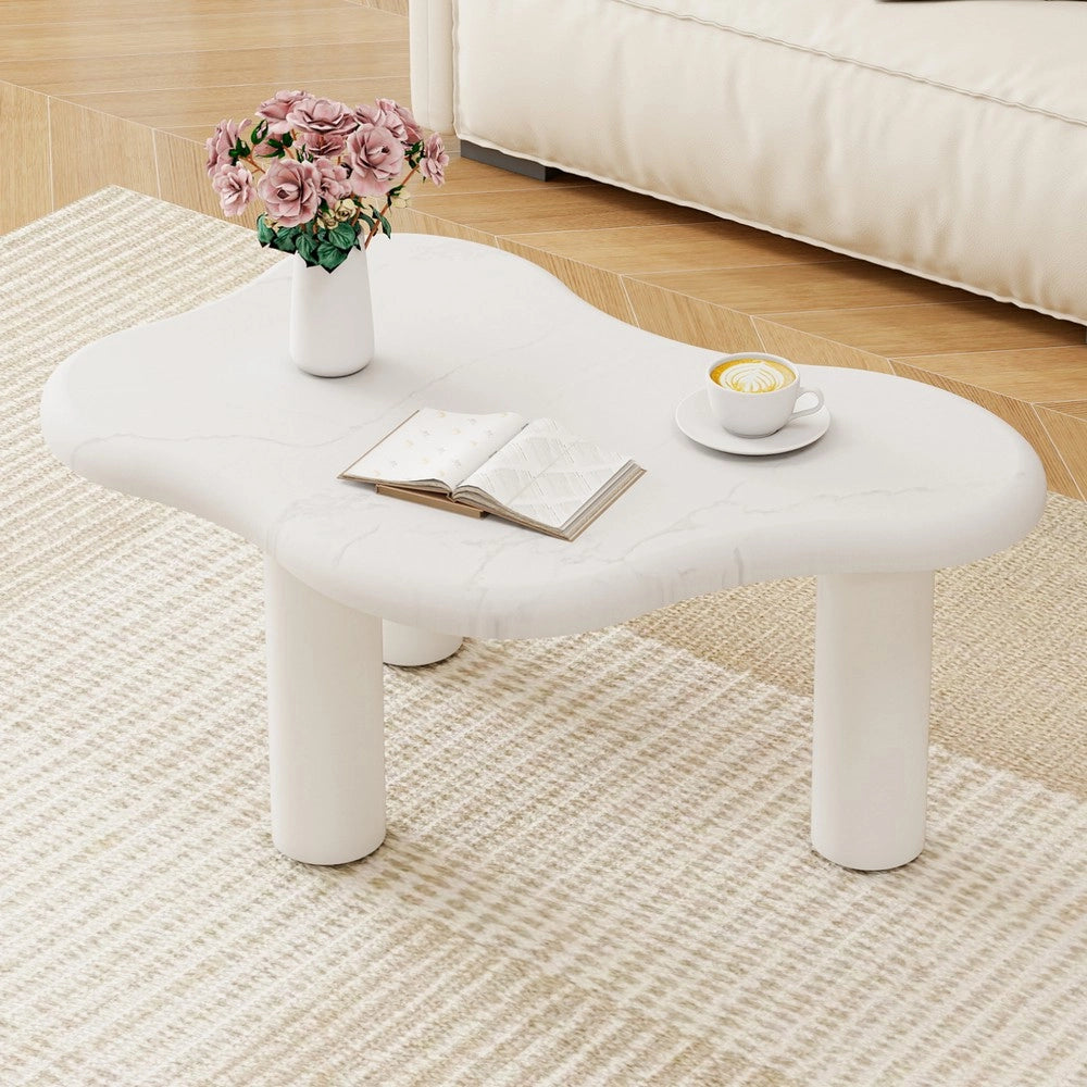Tavolino da Caff¨¨ Effetto Marmo ¨C MINIMAL ¨C Massello, Design Moderno, Rotondo