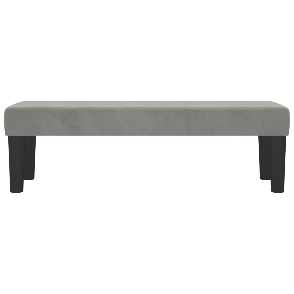 Panca-Sgabello Grigio Chiaro 100x30x30 cm in Velluto