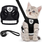 Harnas e cintura per cani e gatti, resistente all'uscita, rete soffice, giacche e cinture adattabili, per cani, gatti, animali domestici, rete respirabile per cintura all'aperto, addestramento, passeggiate, XS (nero)