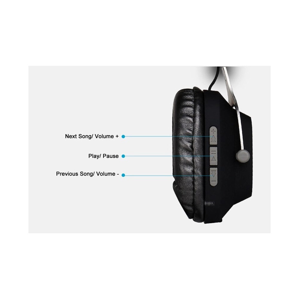Trade Shop - Cuffie Bluetooth Senza Fili Con Cavo Jack Per Pc Smartphone Musica Maxtech Cu-bt004 -