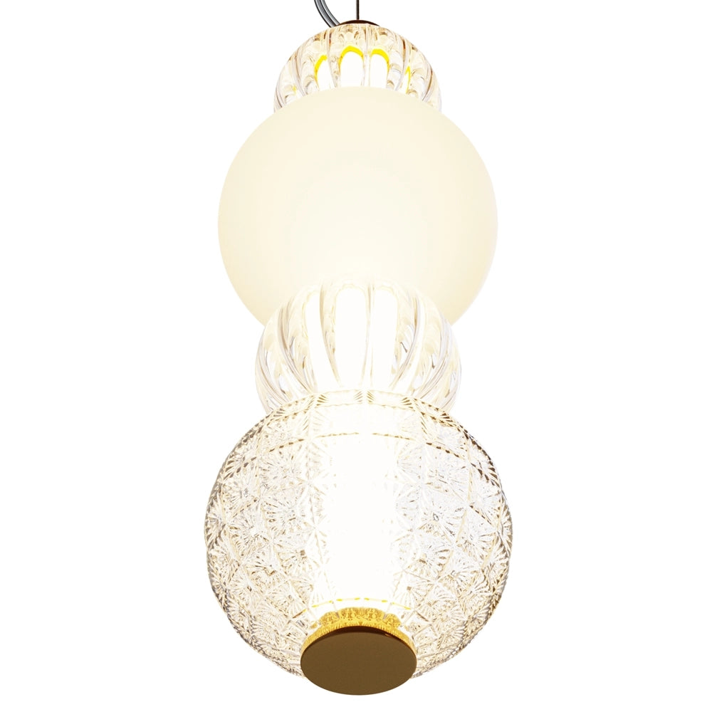 Lampada sospensione Maytoni Collar in vetro ottone LED
