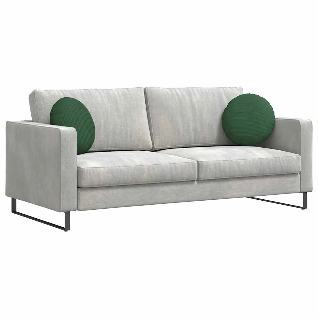 Cuscini per Seduta 2 pcs Verde Scuro Ø 40 cm Tessuto in Cords 42014154