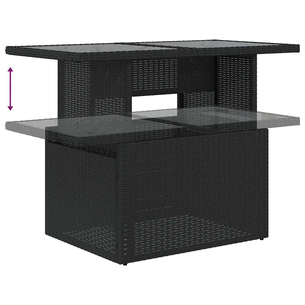 Set Divani da Giardino 9 pz con Cuscini Nero in Polyrattan 3326207