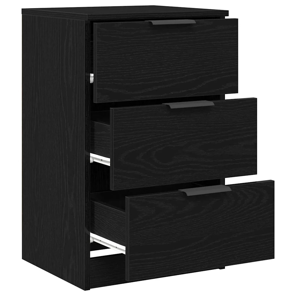 Armadio da Notte Rovere Nero 40 x 65 x 65 cm Legno multistrato 862767