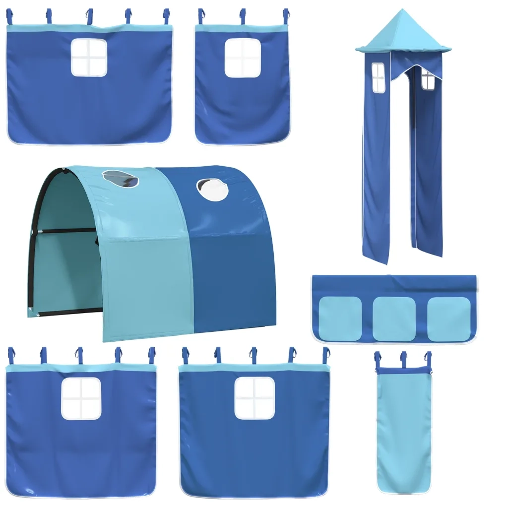 Tende per Letto a Soppalco con Tunnel e Torre Blu 835920