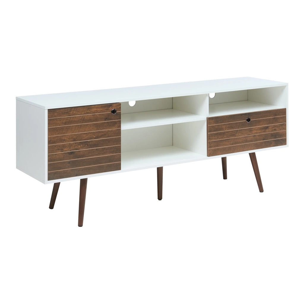 Mobile porta TV mensola porta TV per soggiorno 165 x 40 x 66 cm bianco effetto noce 03_0010106