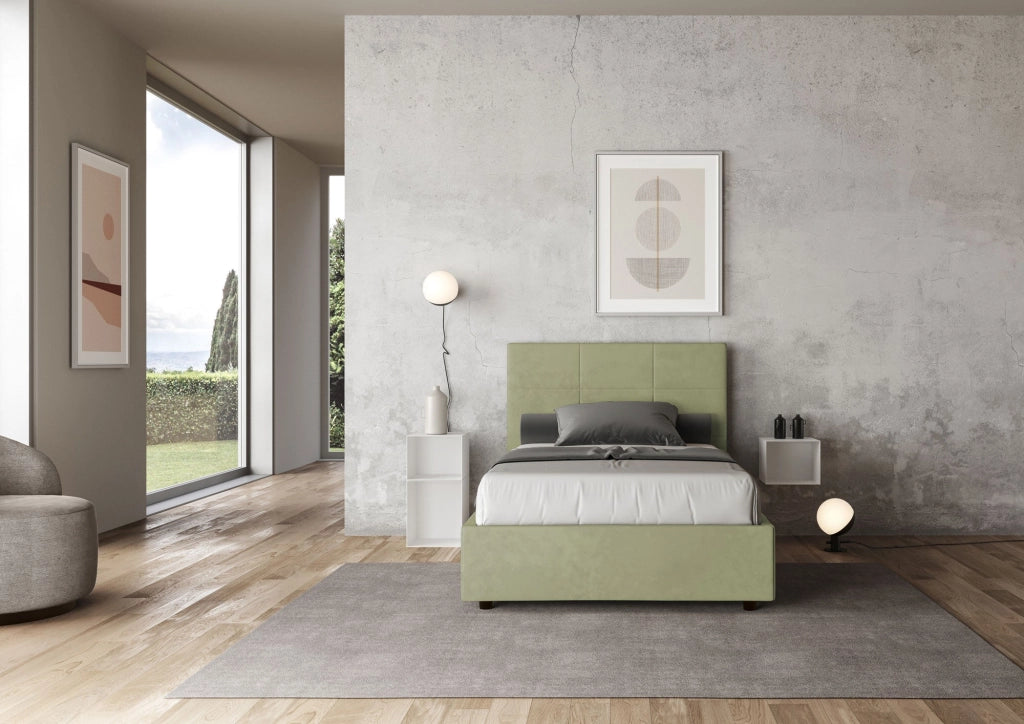 Letto 1 Piazza e Mezzo 120x190 cm Senza Rete Mika Tè verde