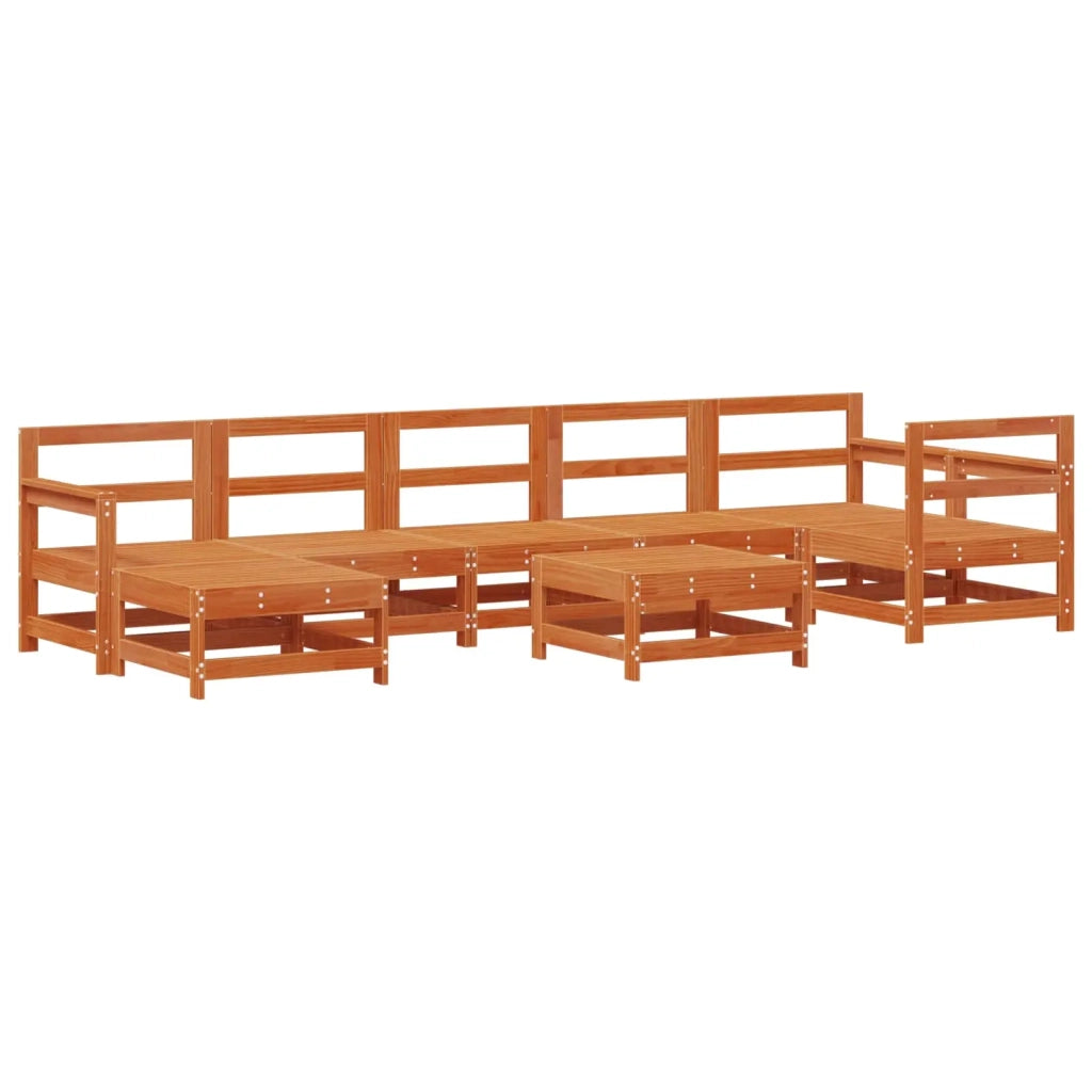 Set Lounge da Giardino 8 pcs Pino Marrone Cerato