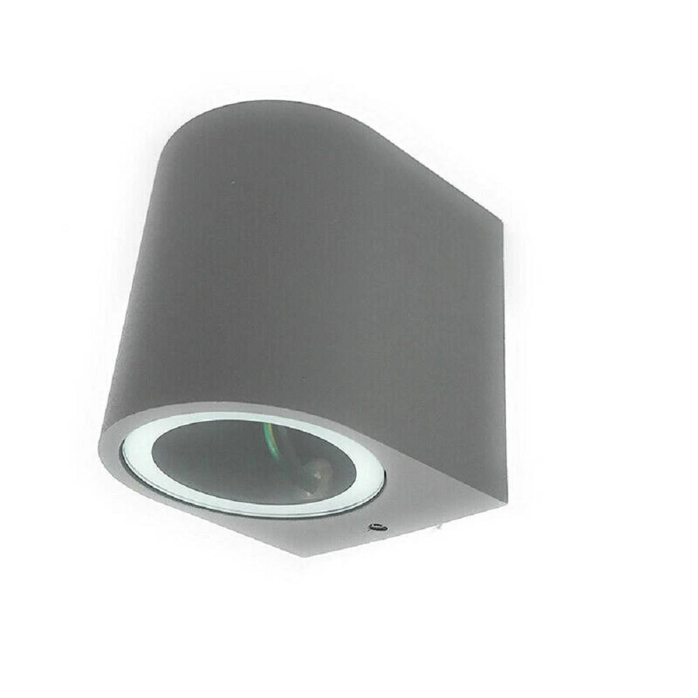 Trade Shop - Applique Moderno A Parete Per Esterno Lampada Giardino Faretto Gu10 Ip65 Es53 - Grigio