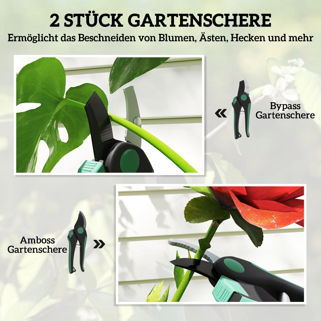 Set da giardino 2 pezzi ¨C zephmum ¨C verde e nero in metallo
