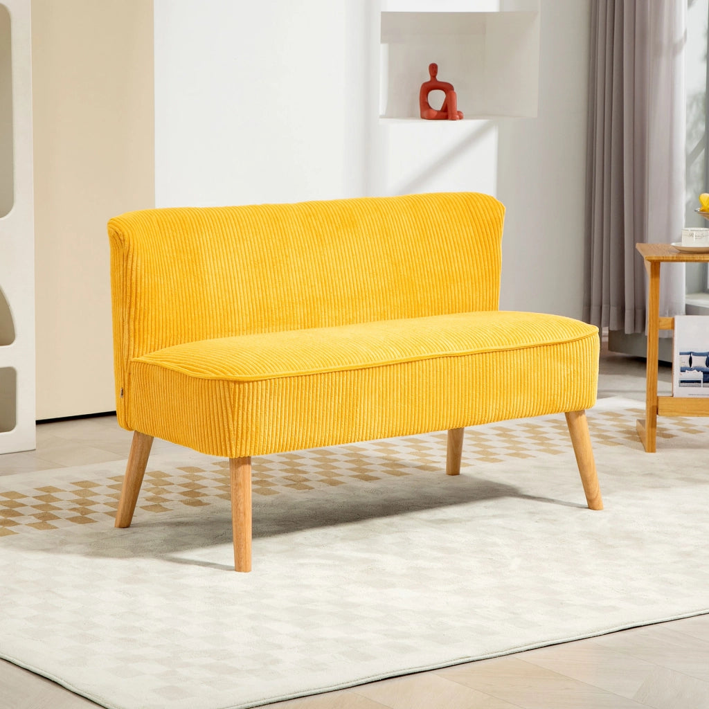 Divano 2 posti ¨C zephmum ¨C giallo, legno massello, 117x56.5x77 cm