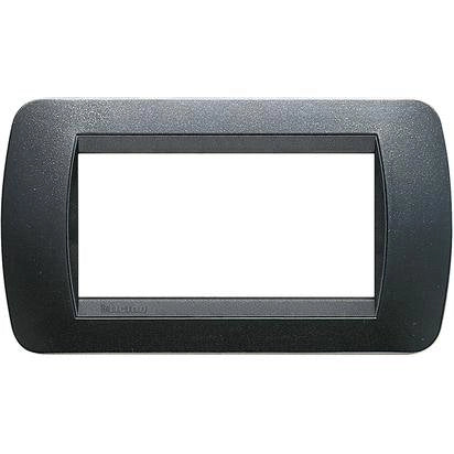BTicino L4804PA Placca 4 Moduli Livinglight, Acciaio Scuro