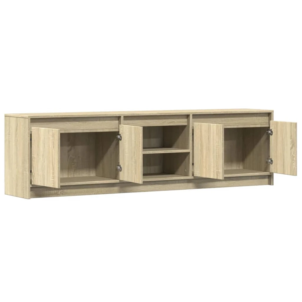 Mobile TV multimediale scaffale TV credenza TV sala da pranzo soggiorno camera da letto con LED rovere Sonoma 180 x 34 x 50 cm derivati del legno marrone 02_0026490