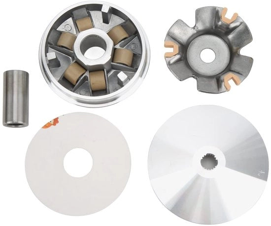 Kit di Variatori per Motocicletta e Scooter - Adatto per GY6-125/150/157CC - Incluso 3 Copriassiali/1 Coprimozzo/6 Assi - Realizzato in Metallo - Set di Transmissione