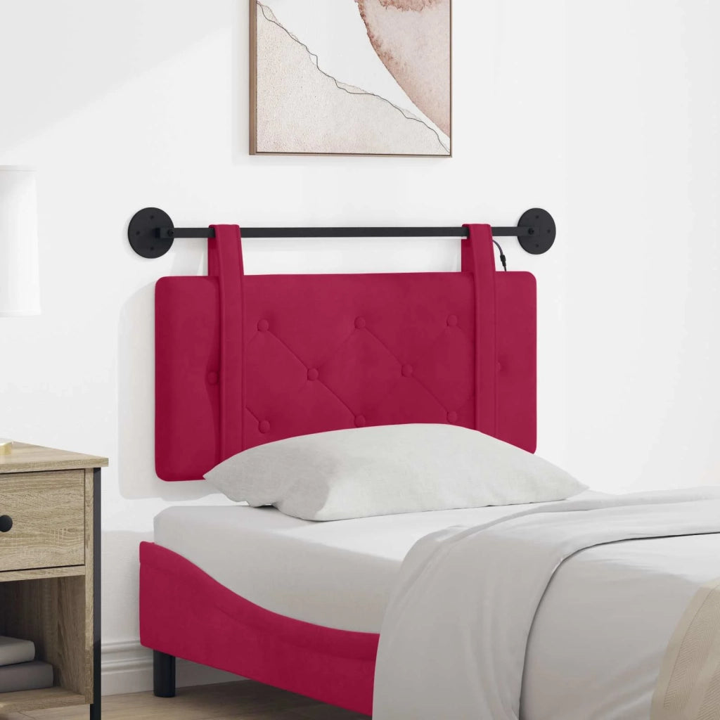 Testiera sospesa Con luce LED Rosso Vino Velluto 3424088