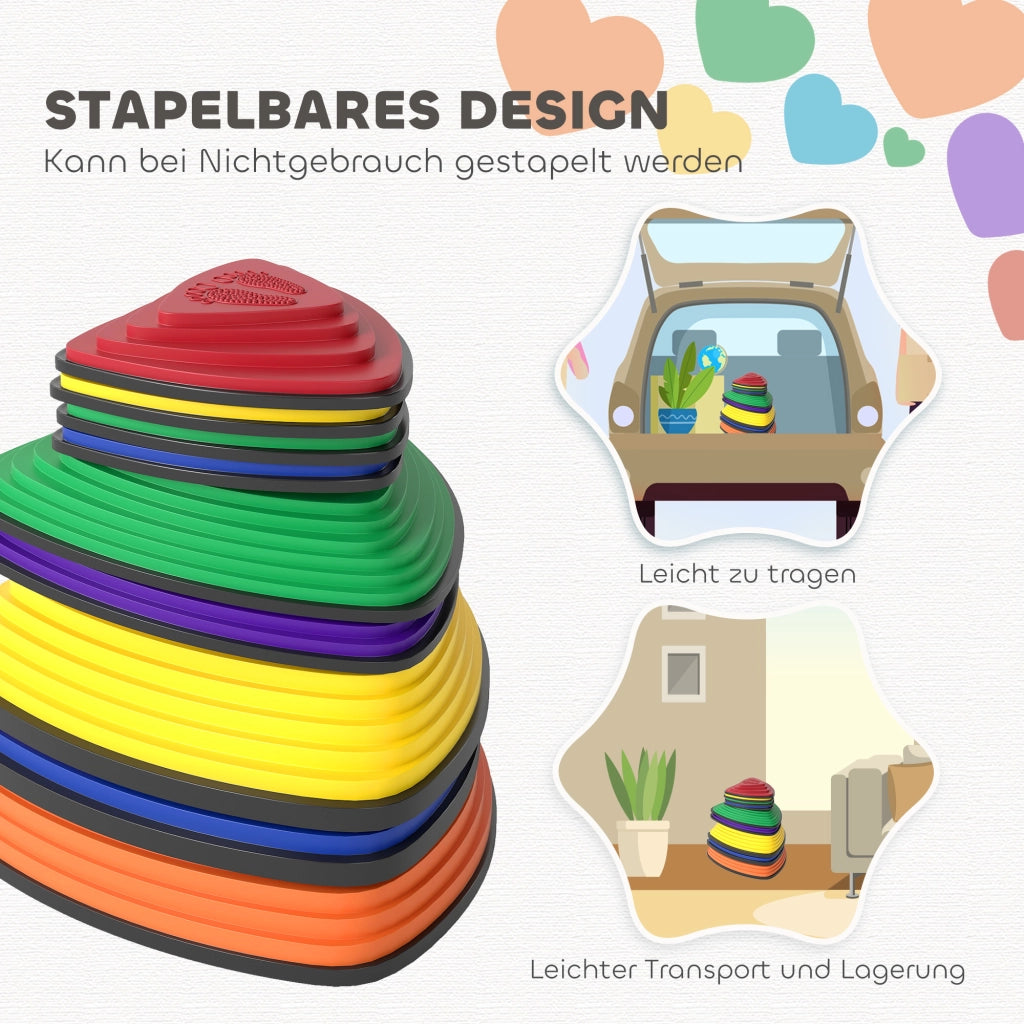 Set 9 Pedane Antiscivolo ¨C Xylo ¨C Per Interno ed Esterno Impilabili Multicolore