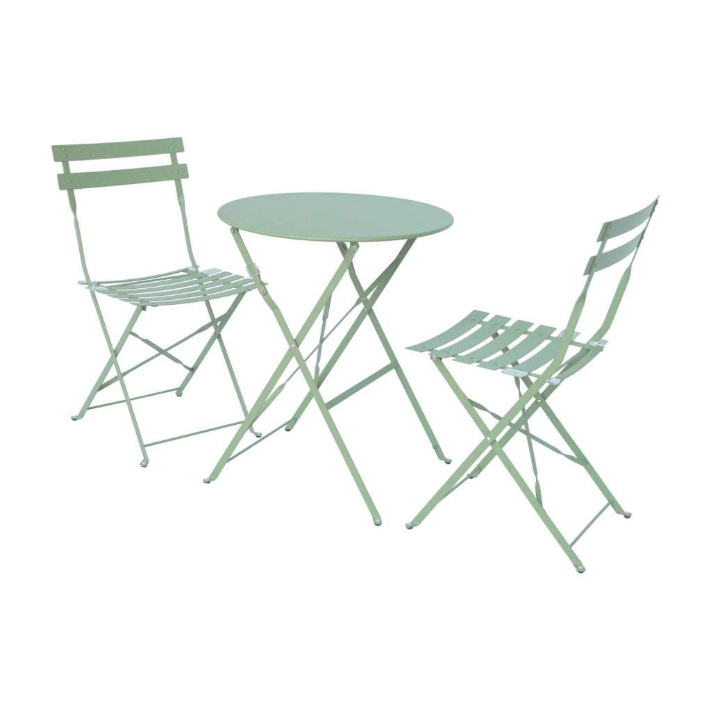 Set tavolo da giardino bistrot pieghevole in acciaio con 2 sedie,