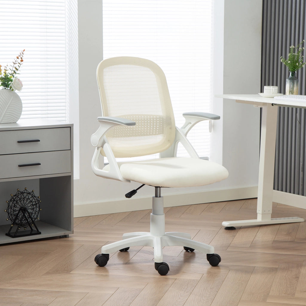 Sedia da ufficio ergonomica ¨C Minimal ¨C bianco, rete, braccioli regolabili, altezza regolabile
