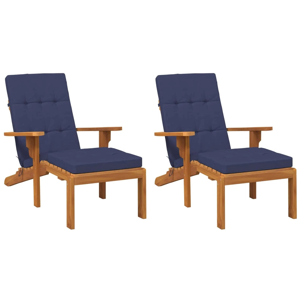 Cuscino da Esterno 2 pcs Blu navy 180 x 55 x 7 cm Tessuto 379391
