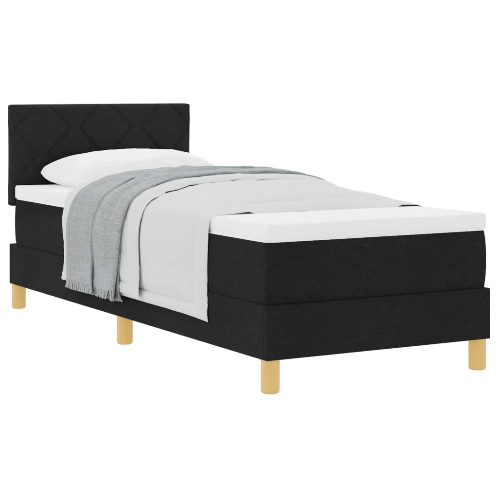 Letto a molle con cuscino con testiera Nero 80 x 200 cm Tessuto 3338953