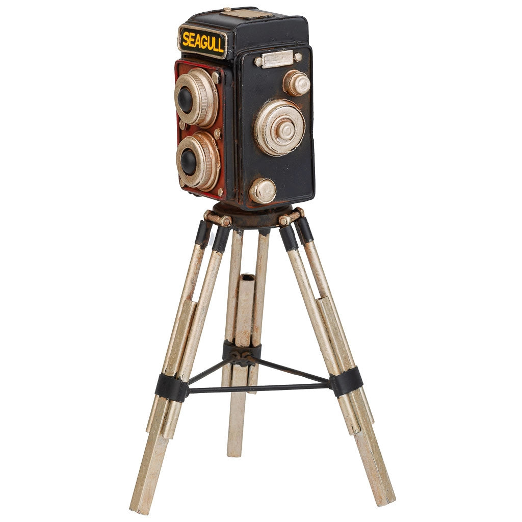 Telecamera in metallo marrone 17x15x32h