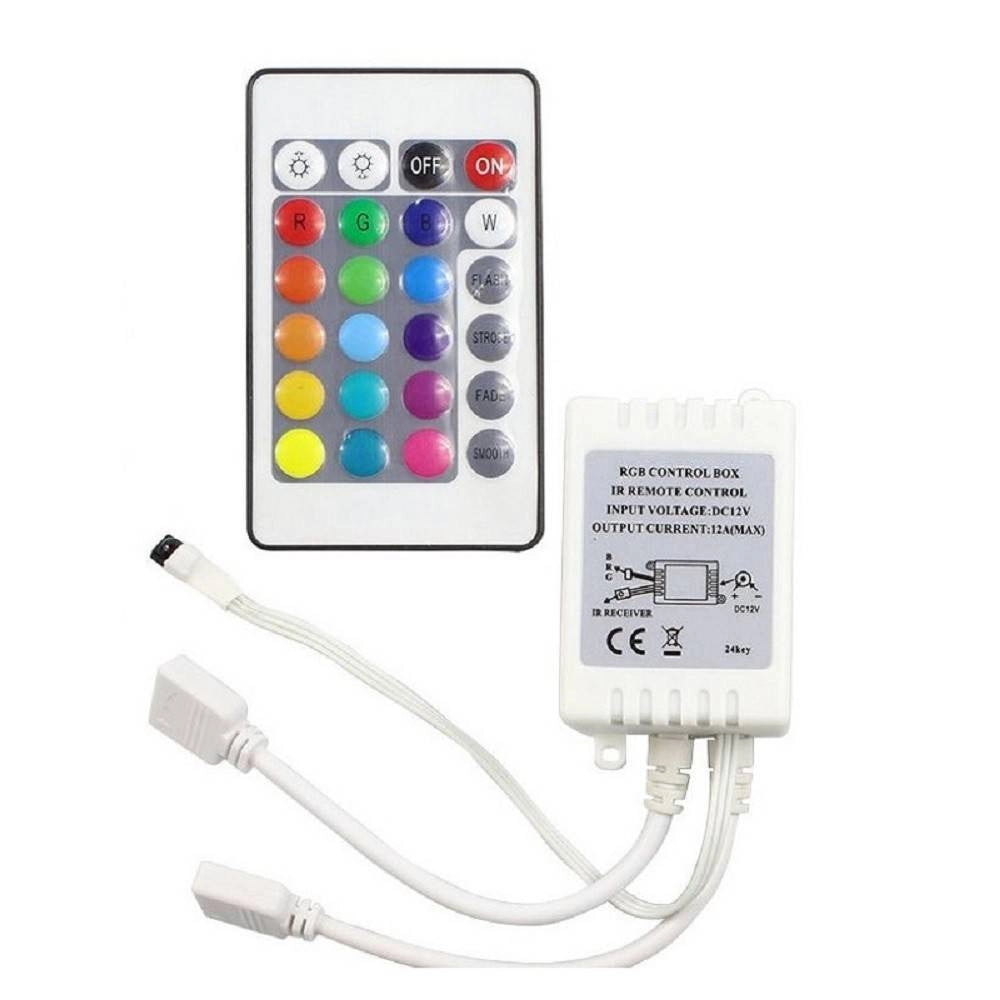 Trade Shop - Mini Centralina Rgb Controller Ir 2 Uscite Per Strip Led Telecomando 12v Te-rgb2 -