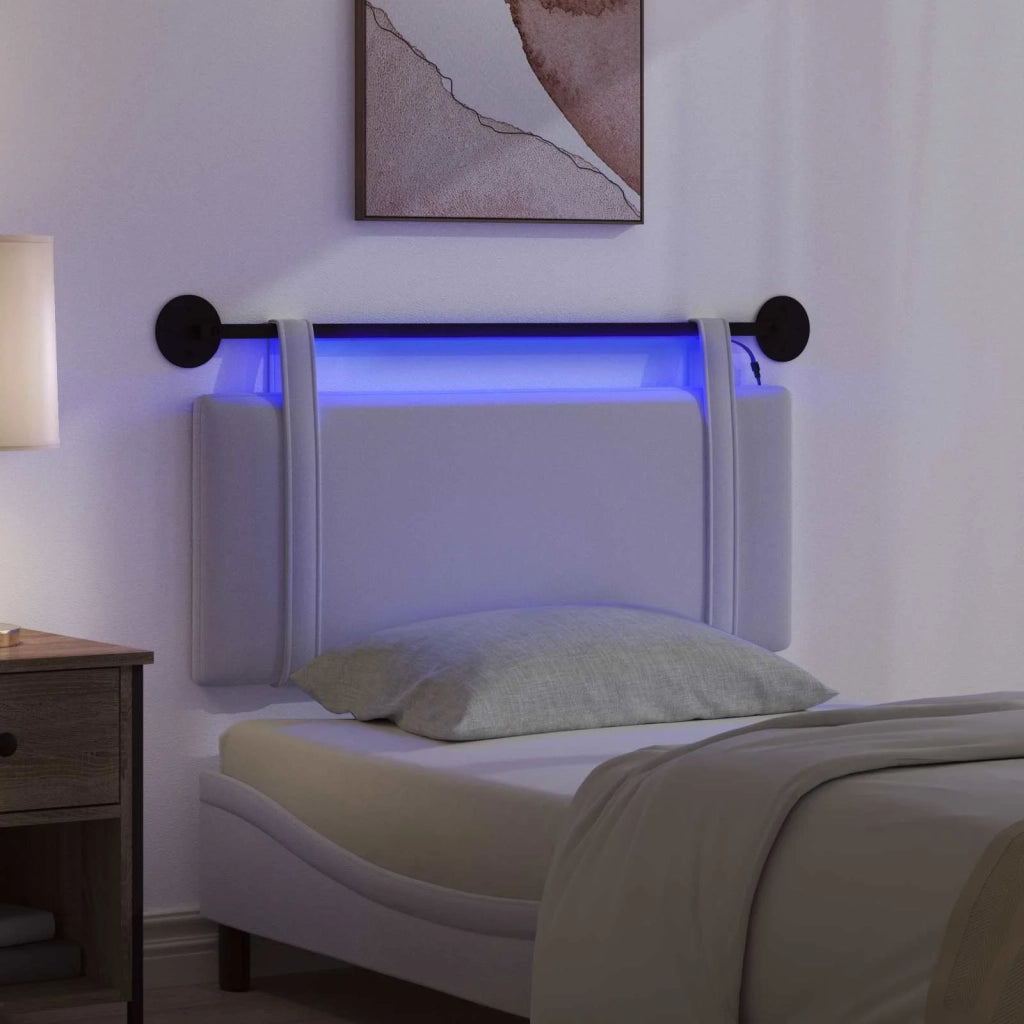 Testiera sospesa Con luce LED Bianco Tessuto 3423886