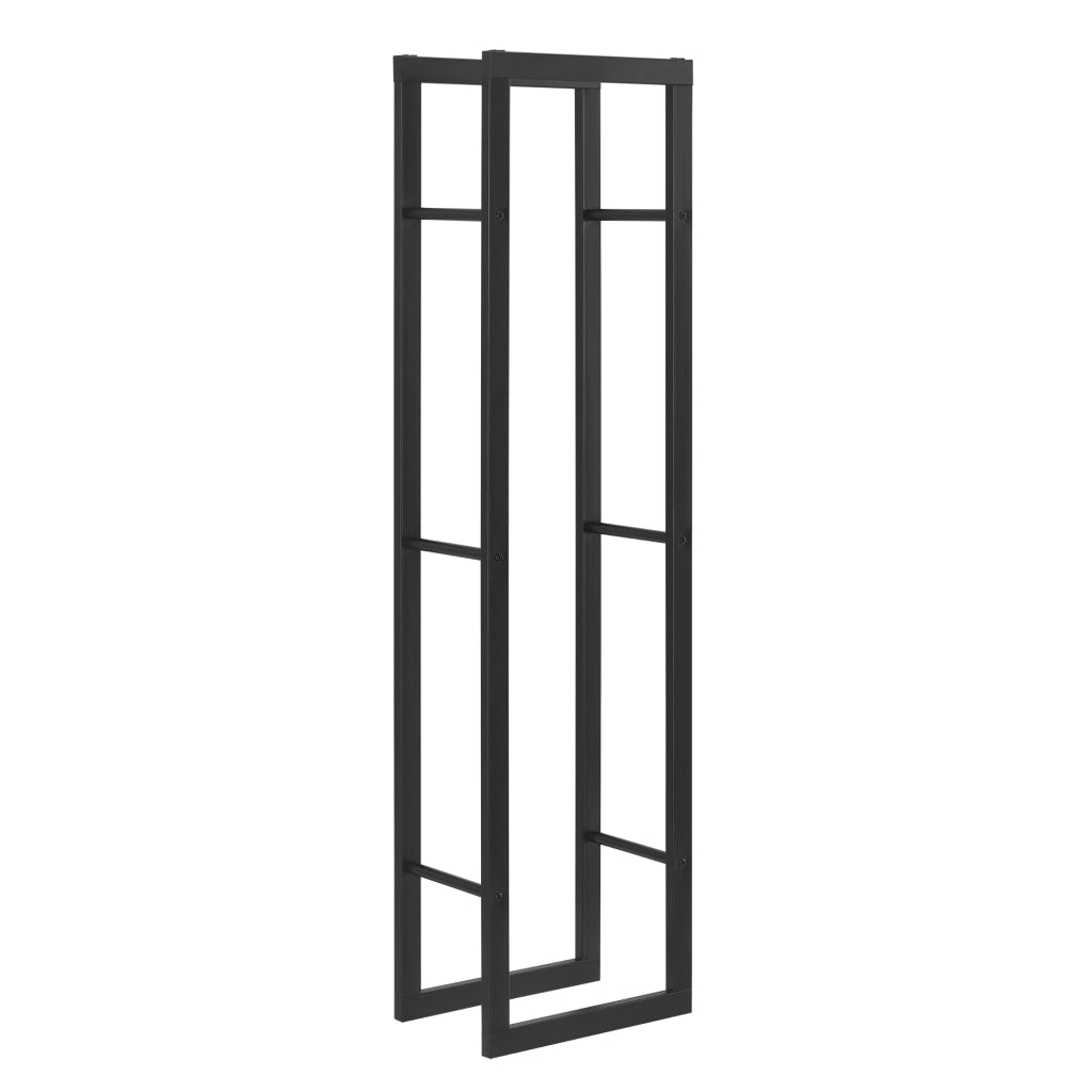 Portalegna 'Täby' (LxPxA) 40 x 25 x 150 cm Deposito per Legna da Ardere Supporto Tronchi Scaffale in Acciaio da Legnaia - Nero [en.casa]