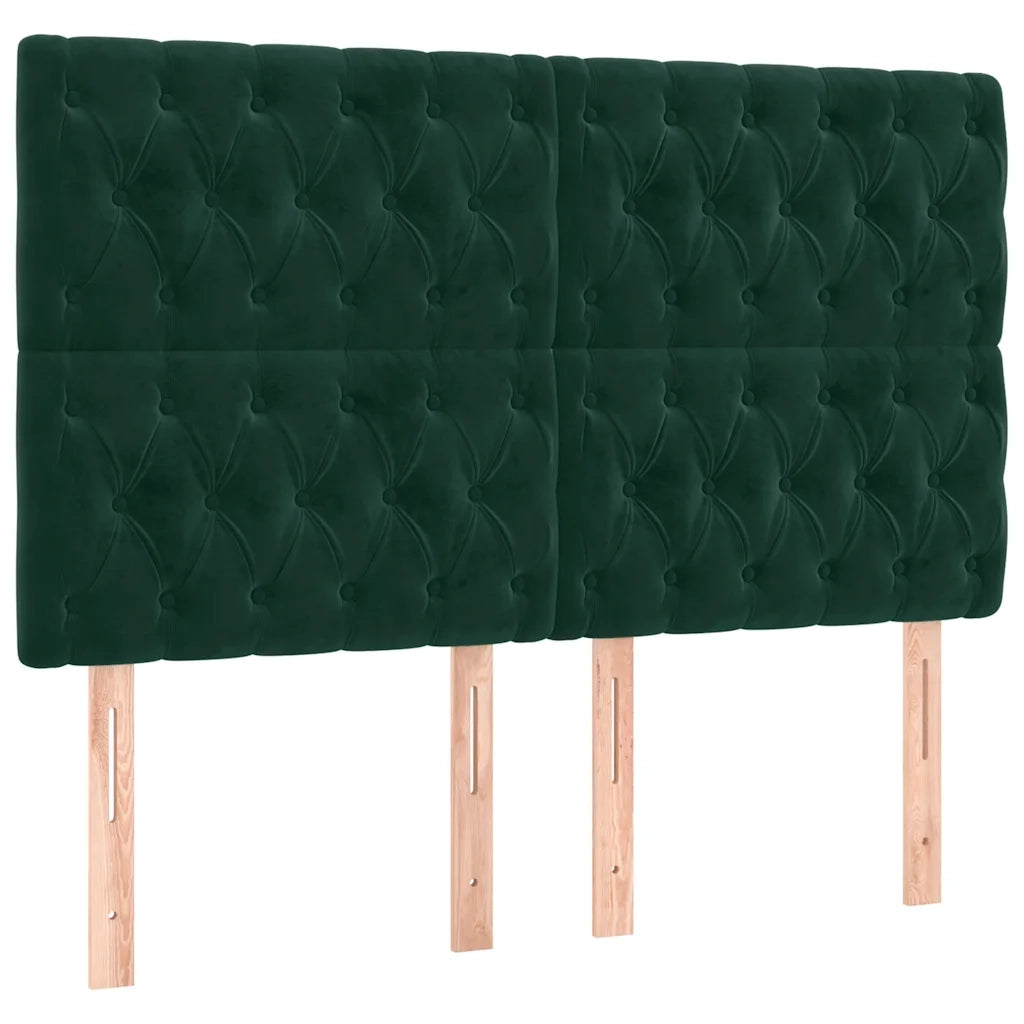 Testiera | Testata Verde Scuro 144x7x118/128 cm Velluto